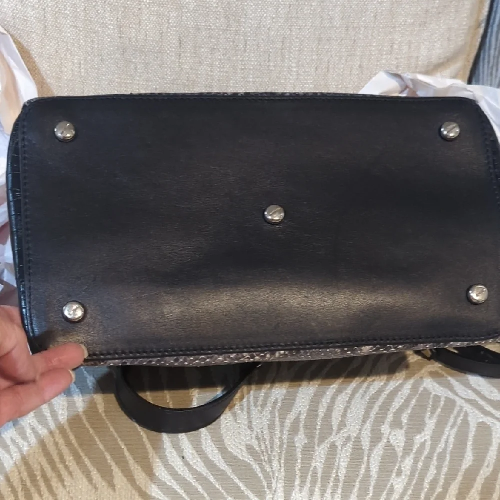 Henri Bendel Crocodile-Embossed Women's handbag with crossbody strap